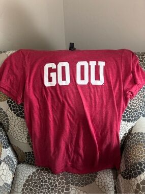 Red 'GO OU' Graphic Tee